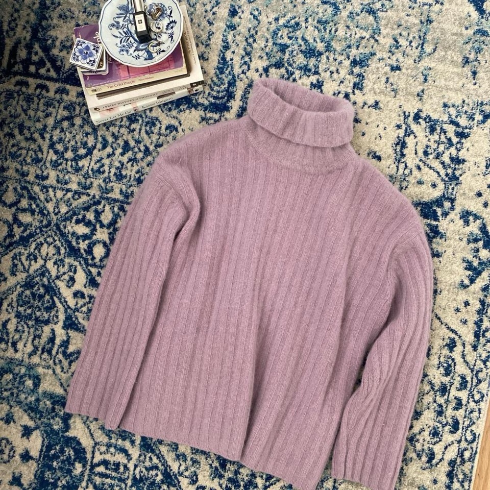 Casual Corner Purple Cowl Neck Sweater